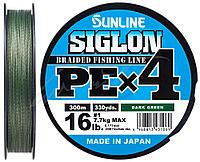 ШНУР SUNLINE SIGLON PE X4 300m #1.0 (0.171 mm) 16LB/7.7 KG LIGHT GREEN